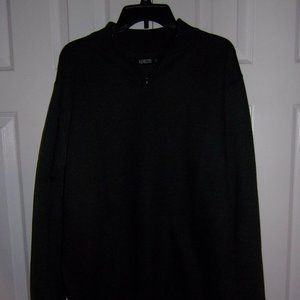 SIZE XXL MENS COTTON ZIPPER PULLOVER SWEATER GRAY